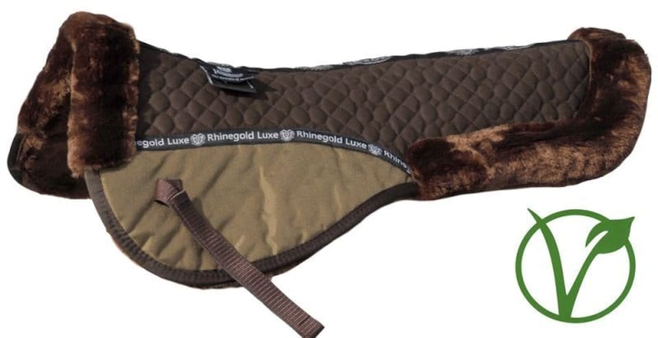 image 1 of Rhinegold Luxe Fur Saddle Pad Black | Colour: Black/Natural
Size: Full