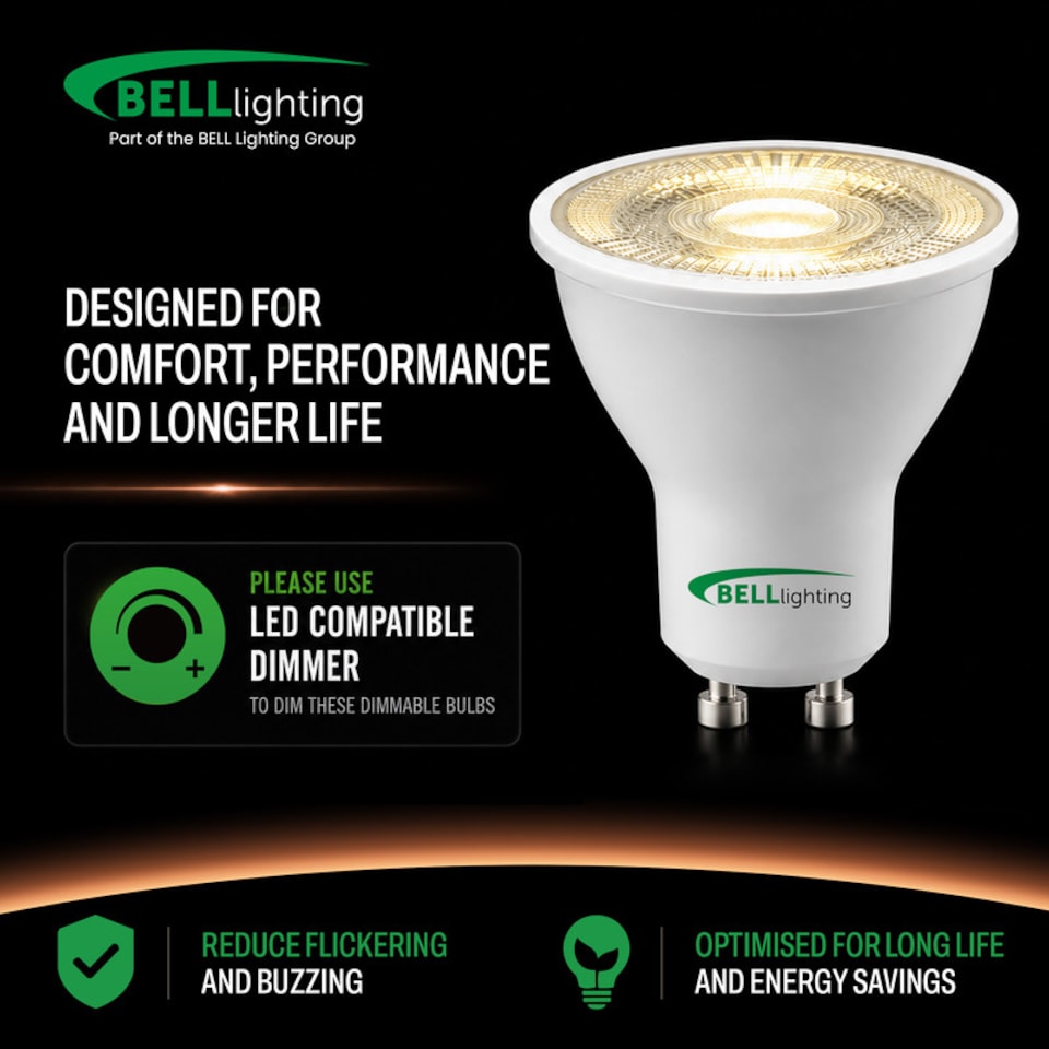 image 1 of BELL Lighting GU10 LED Spotlight 4.4W Warm White 2700K Energy Saving Light Bulbs