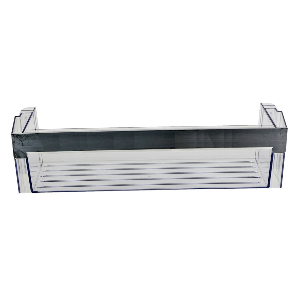 image 1 of SPARES2GO Lower Door Bottle Shelf Bottom Rack for Neff Fridge Freezer (420 x 120 x 100 mm) Clear