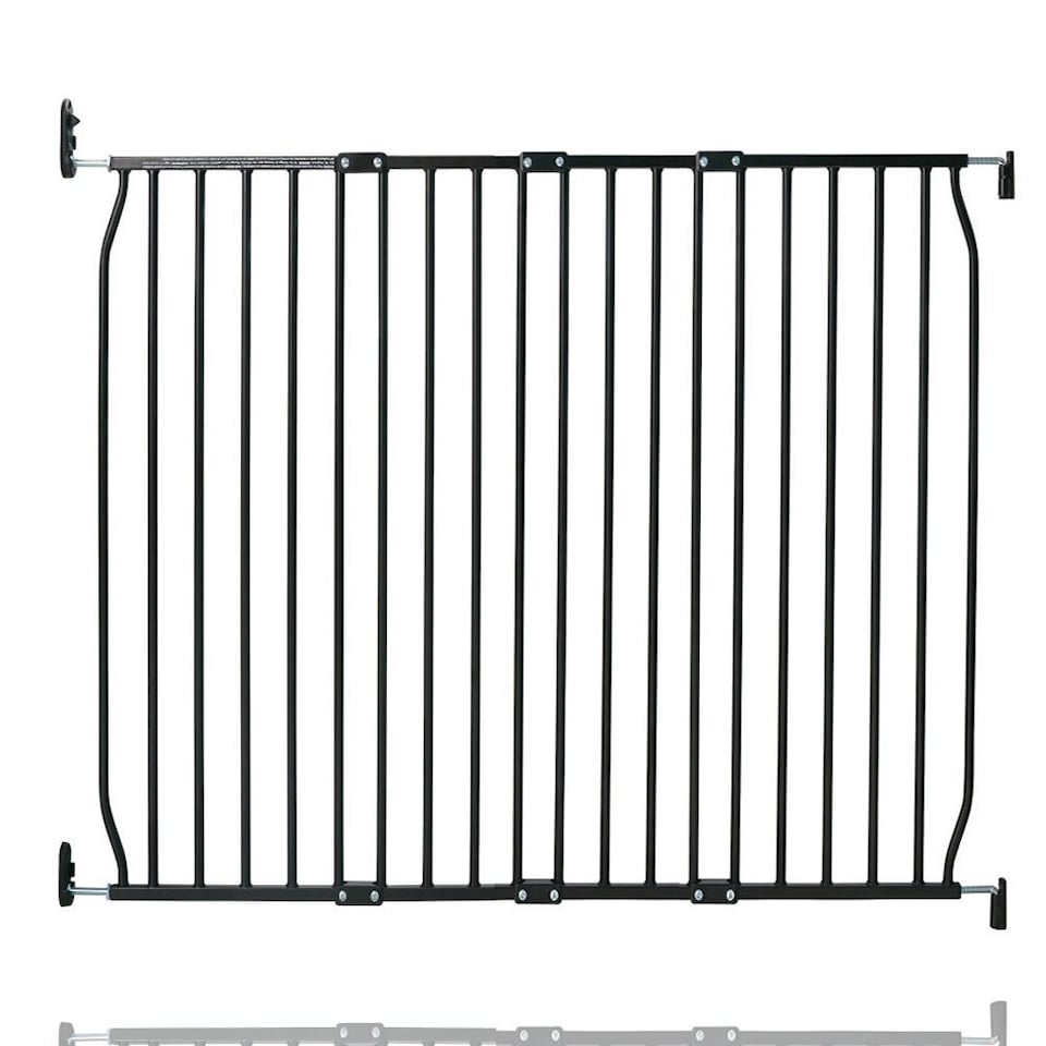 image 1 of Safetots Eco Screw Fit Baby Gate, Black, 110cm - 120cm, Stair Gate for Toddler and Baby, Screw Fit Safety Barrier, Easy Installation Safety Gate