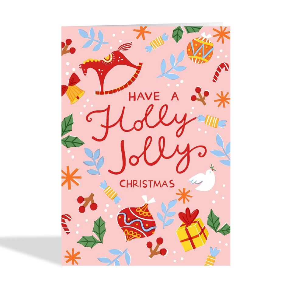 image 1 of Pretty Illustrated Card - Have A Holly Jolly Christmas