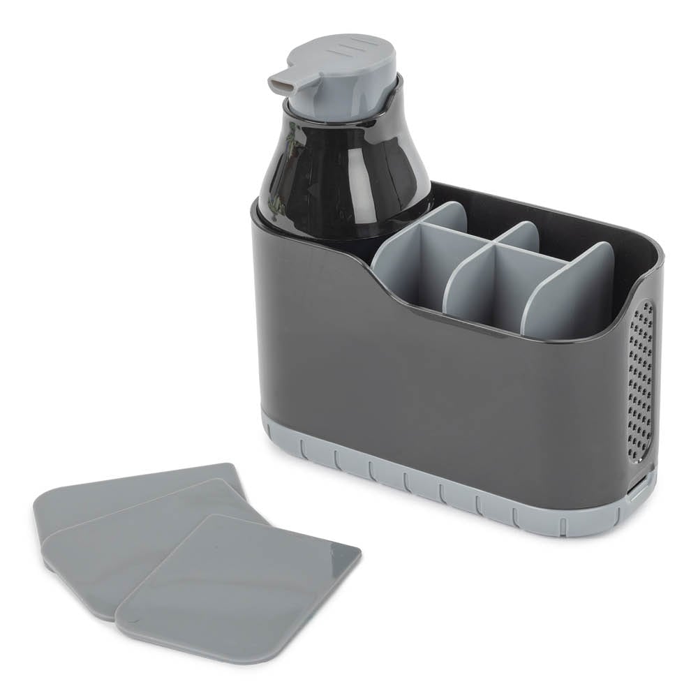 Black Sink Caddy with Soap Dispenser