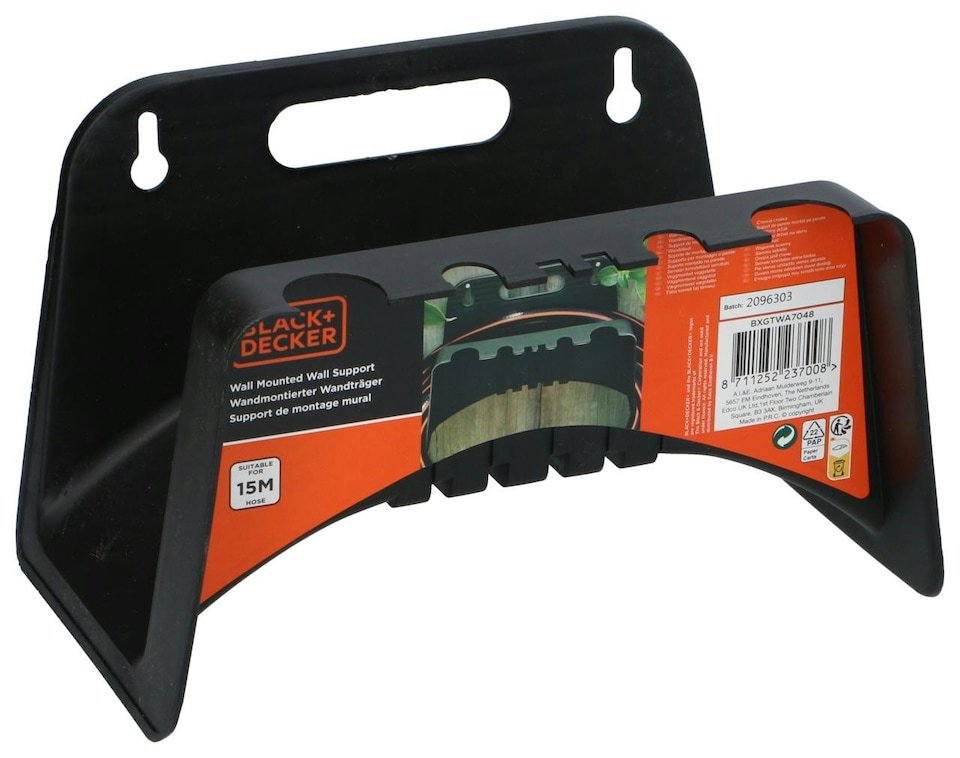 image 1 of Black+Decker Garden Hose Pipe Holder Bracket Cable Storage Wall Mounted Hanger