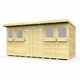 image 1 of 14 x 5 Feet Pent Summer Shed - Wood - L147 x W417 x H201 cm | Brown