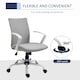 image 5 of Vinsetto Home Office Linen Chair Swivel Computer Desk Task Chair, Light Grey