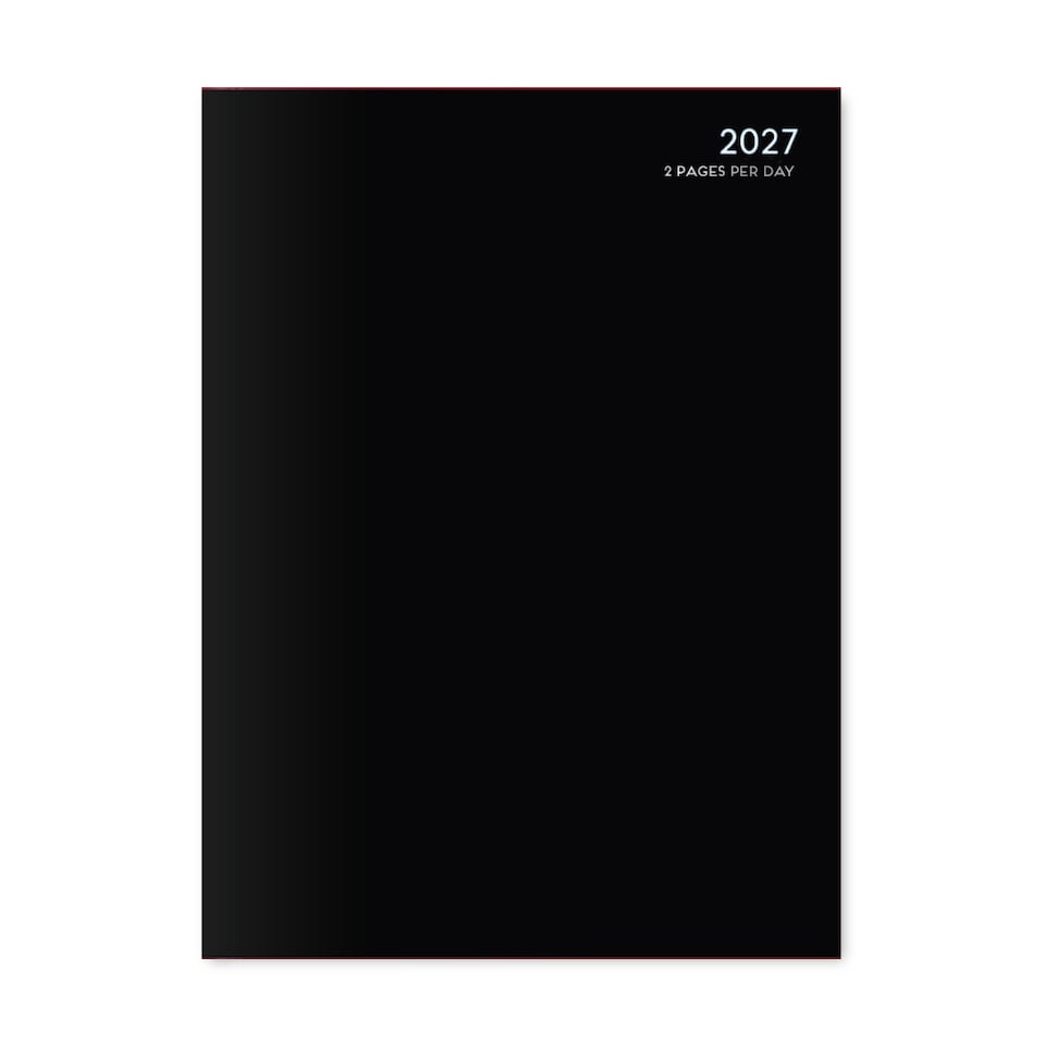 image 1 of MantraRaj 2027 Diary A5 2 Pages A Day Diary Hardback Year Planner Office Desk Diary (Black)