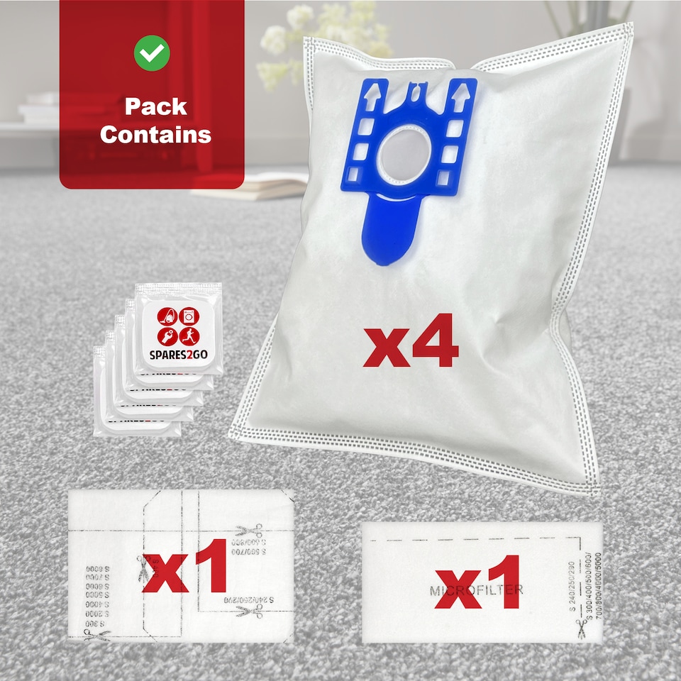 image 1 of SPARES2GO Ultra Strong Bags for Miele GN C2 C3 CX1 S2111 TT5000 S5210 S5211 S5261 S8320 Cat & Dog Vacuum Cleaners (Pack of 4 & Fresheners)