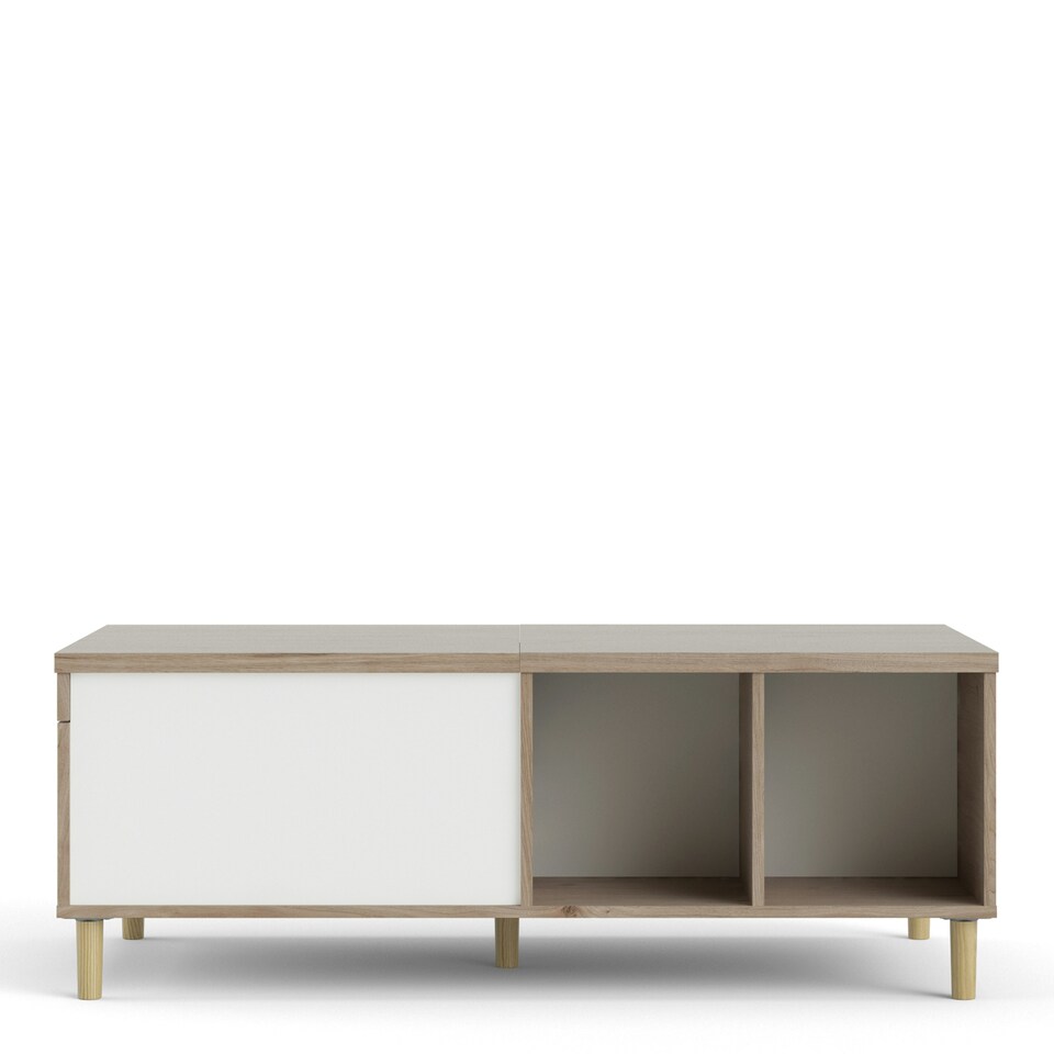 image 1 of Rome Coffee Table with Sliding Top in Jackson Hickory Oak and Matt White
