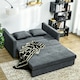 image 6 of HOMCOM 2 Seater Sofa Bed Convertible Bed Settee w/ 2 Cushions Storage Dark Grey