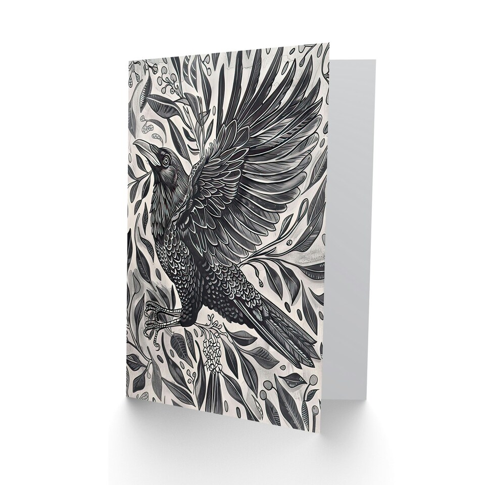 image 1 of Wild Flight Magic Gothic Raven Him Her Birthday Card