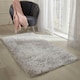 image 1 of OHS Fluffy Rug Anti-Slip Plain Shaggy Floor Mat, 120x170cm - Silver