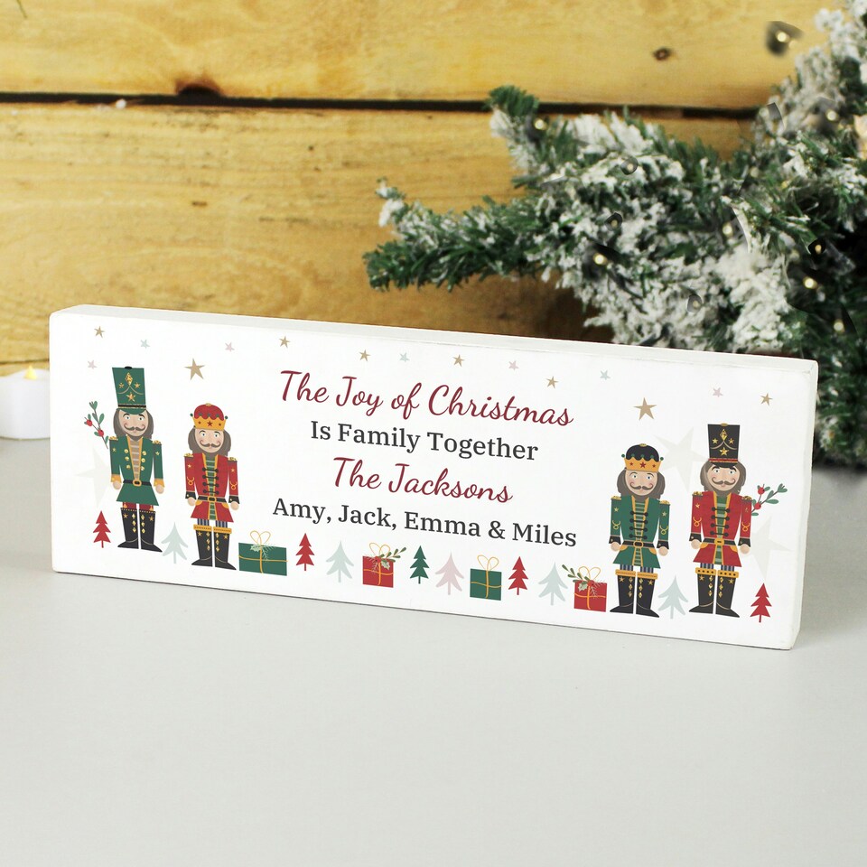 image 1 of Personalised Christmas Nutcracker Wooden Mantel Decoration
