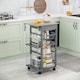 image 2 of HOMCOM Multi-Use Kitchen Island Trolley Baskets Side Racks Drawer WorktopGrey