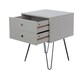 image 6 of Options Telford 2 Drawer Bedside Cabinet - Contemporary Painted Nightstand with Metal Hairpin Legs | Grey | Grey | One Size | 1