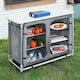 image 2 of Living and Home Portable Camping Kitchen Table with Storage Cabinet