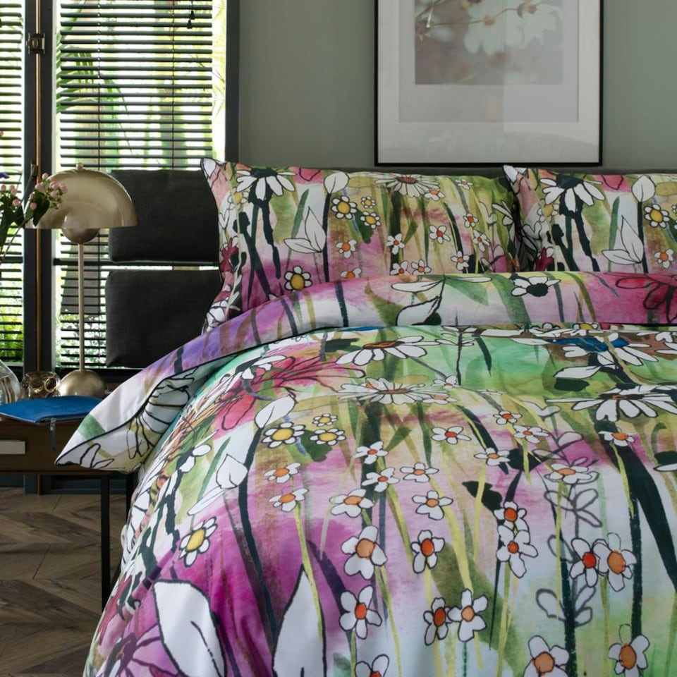 image 1 of 100% Cotton The Common Digital Print Duvet Cover Set Green | Multi | Double