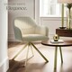 image 8 of Lounge Armchair Living Room Accent Chair 360 Swivel Slim Steel Legs Velvet Fabric  - per piece Cream | Cream/Gold