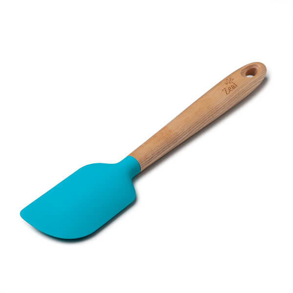 Zeal Large Spatula Spoon with Ash Wood Handle Aqua