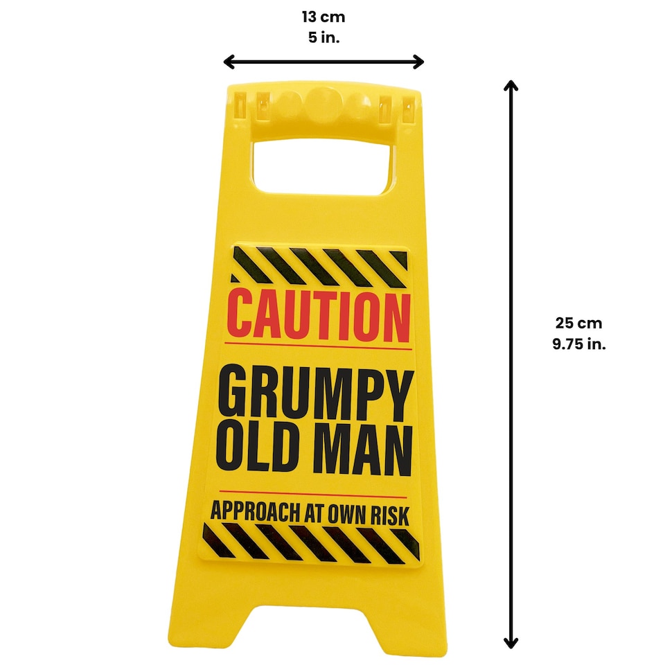 image 1 of Desk Warning Sign - Grumpy Old Man