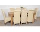 image 4 of Oslo 180 x 90 cm Large Oak Dining Table and 8 Montana Leather Chairs | Cream | Cream