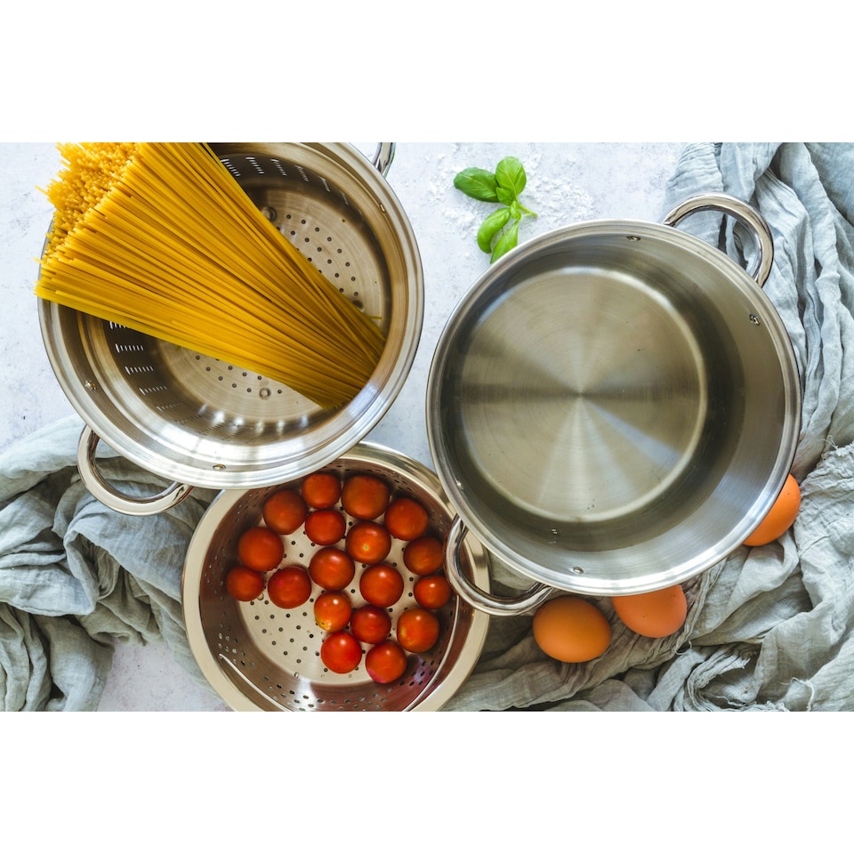 image 1 of KitchenCraft Pasta Pot Silver Stainless Steel