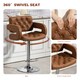 image 4 of HOMCOM Swivel Bar Stool with Extra Large Seat, PU Leather Upholstered Adjustable Barstool with Back, Arm and Footrest, Breakfast Bar Chair for Bistro, Kitchen, Brown | Brown | Brown