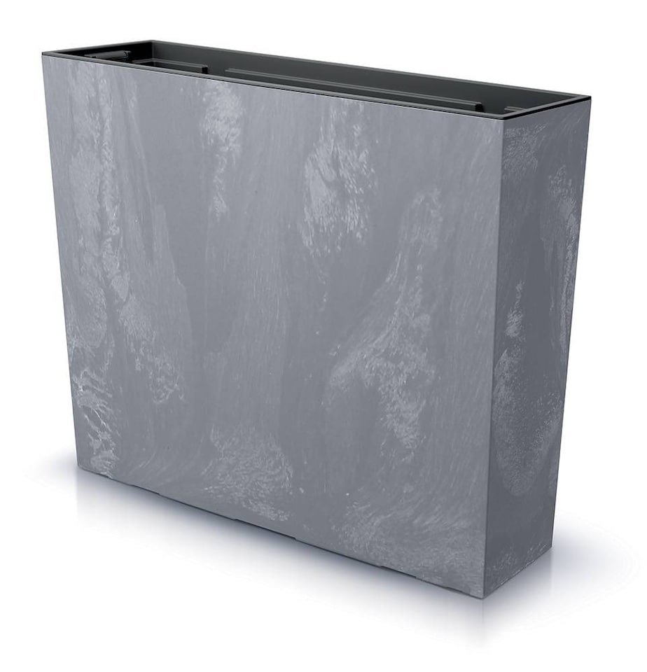 Urbi 60cm Case Tall Concrete Effect Plastic Flower Pot | Black | 123