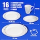 image 3 of 16pc Dinner Set Bowl Plate Mug Soup Side Dishes Porcelain Gift Kitchenware Black Pattern