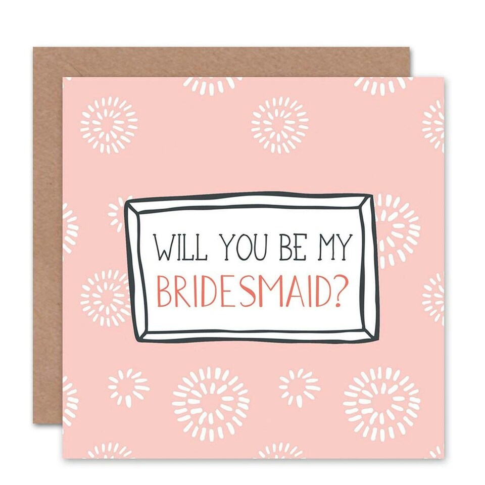image 1 of Invite Pink Floral Wedding Bridesmaid Card