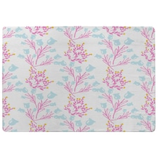 Pink & Blue Flower Design (Rug) Pink | Medium: 80x150cm