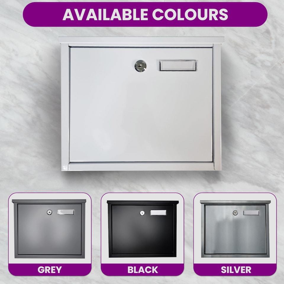 image 1 of FURNISHED Outdoor Wall Mounted Post Box Galvanized Steel | White | White