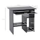 image 7 of HOMCOM Compact Small Computer Table Wooden Desk Keyboard Tray Storage Black