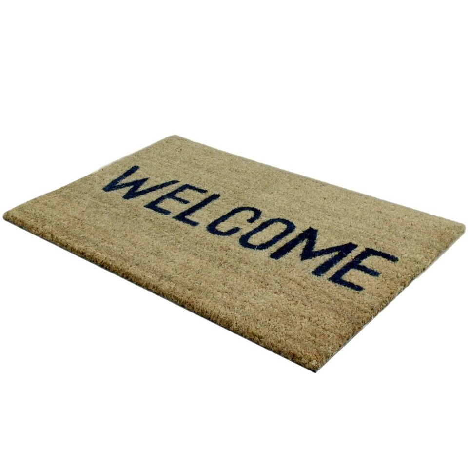 JVL Welcome Latex Bottom Doormat - Brown/Black - One Size