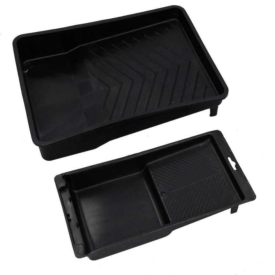 image 1 of 2 x Decorators Roller Trays Rollers 100mm and 230mm + Paint Brush Set DIY 11pc
