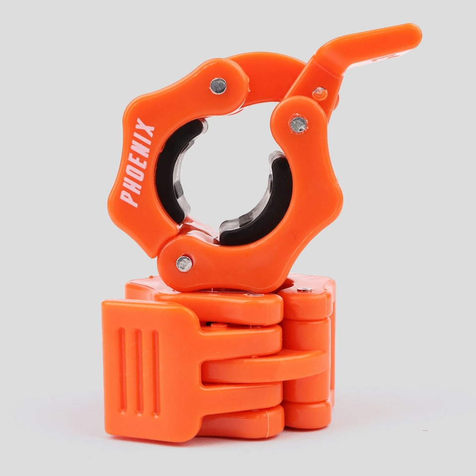 image 1 of Phoenix Fitness Barbell Clamps 1 inch Orange