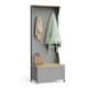 image 1 of VonHaus Grey Coat Rack Stand and Shoe Storage Bench for Hallway
