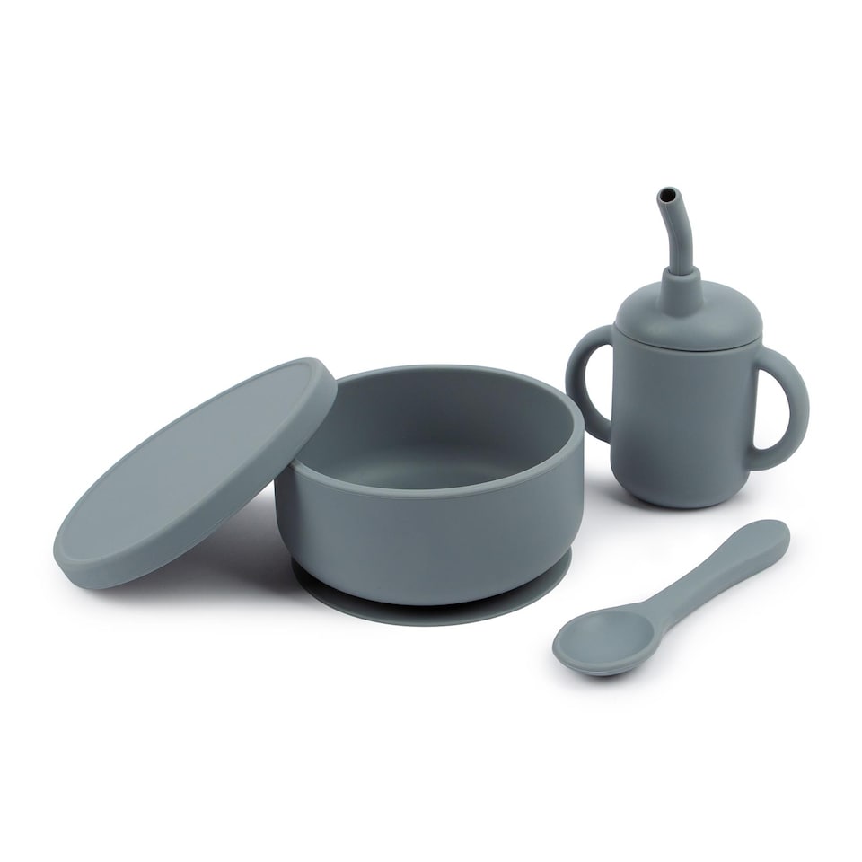 image 1 of Tiny Dining 4pc Baby Silicone Suction Feeding Set - Tradewinds
