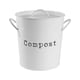 image 1 of Harbour Housewares Vintage Metal Kitchen Compost Bin - White | White | Matte White | One Size