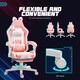 image 7 of HOMCOM Gaming Chair for Adults with Cat Ears, Faux Leather Reclining Computer Chair with Footrest, Lumbar Support and Headrest, Height Adjustable Swivel Seat, Pink