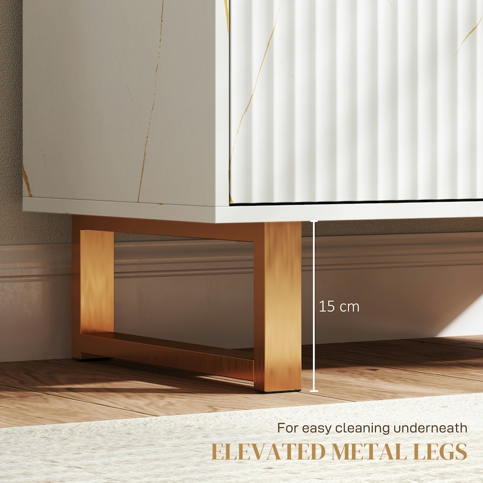 image 1 of HOMCOM Sideboard, Buffet Cabinet with 2 Doors and Adjustable Shelves, White | White