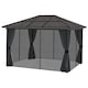 image 8 of Outsunny 3 x 3.6m Aluminium Hardtop Gazebo Canopy w/ Polycarbonate Top | Black | Black and Dark Grey | 360 x 300 x 265 cm