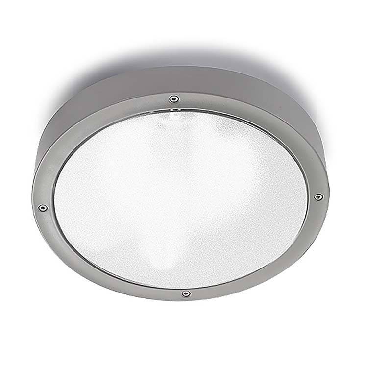 Basic Outdoor LED Round Flush Ceiling Light Grey 30cm 1488lm 4000K IP65 - Special Offer