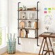 image 4 of COSTWAY 4-Tier Shelving Wall Mounted Wood Bookcasw Brown