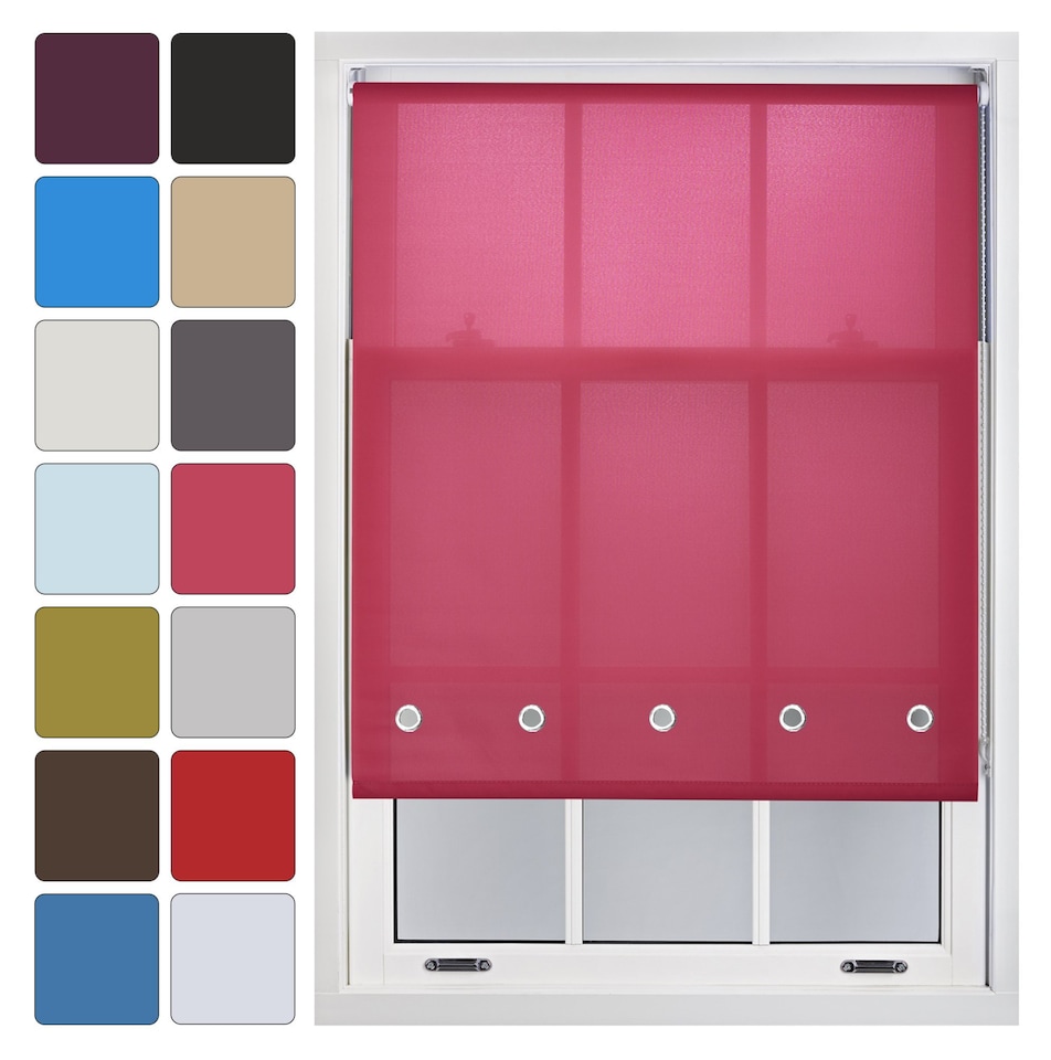 image 1 of FURNISHED Daylight Roller Blind Made to Measure with Chome Round Eyelets | Pink | Fuchsia | (W) 120cm x (L) 210cm