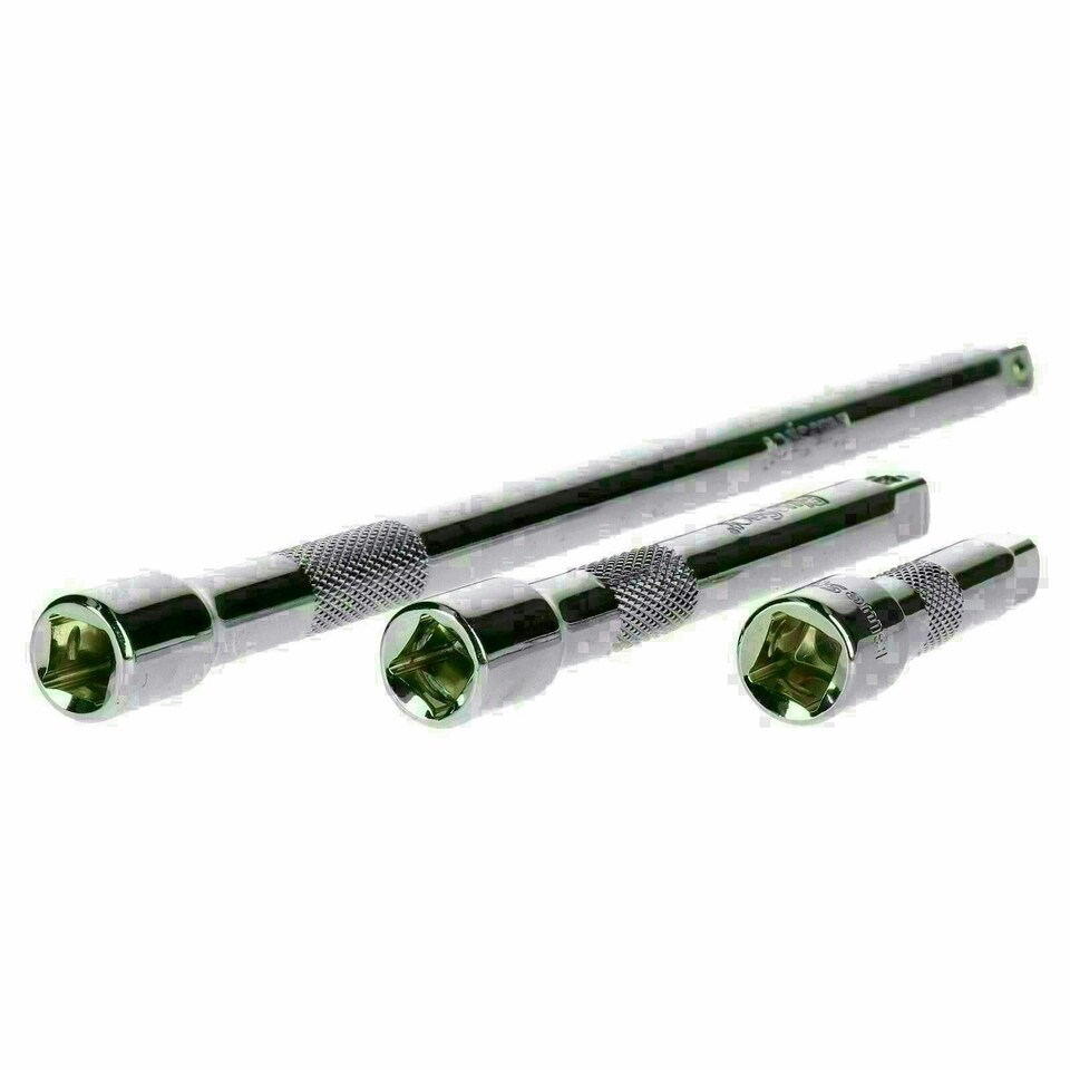 image 1 of 17pc Imperial AF Socket Set SAE Inch Sockets Extensions Ratchet 3/8"dr Tool Bag
