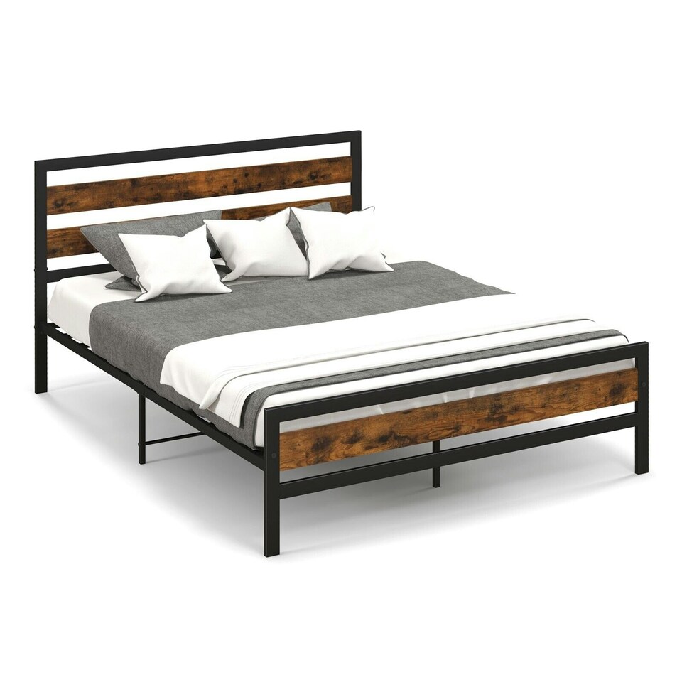 image 1 of COSTWAY King Size Bed Frame Metal Platform Bed