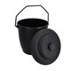 image 5 of Coal Bucket & Lid Black Plastic Ash Tidy Bin Coal Carrier Fire Log Burner Kindling