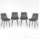 image 2 of Erica Plush Velvet Comfort Dining Chairs - Set of 4 Grey