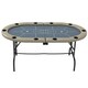 image 8 of SPORTNOW 8 Player Folding Poker Table, Oval Portable Blackjack Casino Table with Cup Holders, Cushioning Edge, Brown and Blue