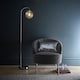 image 2 of Bianca Satin Nickel Floor Lamp Ribbed Glass Silver